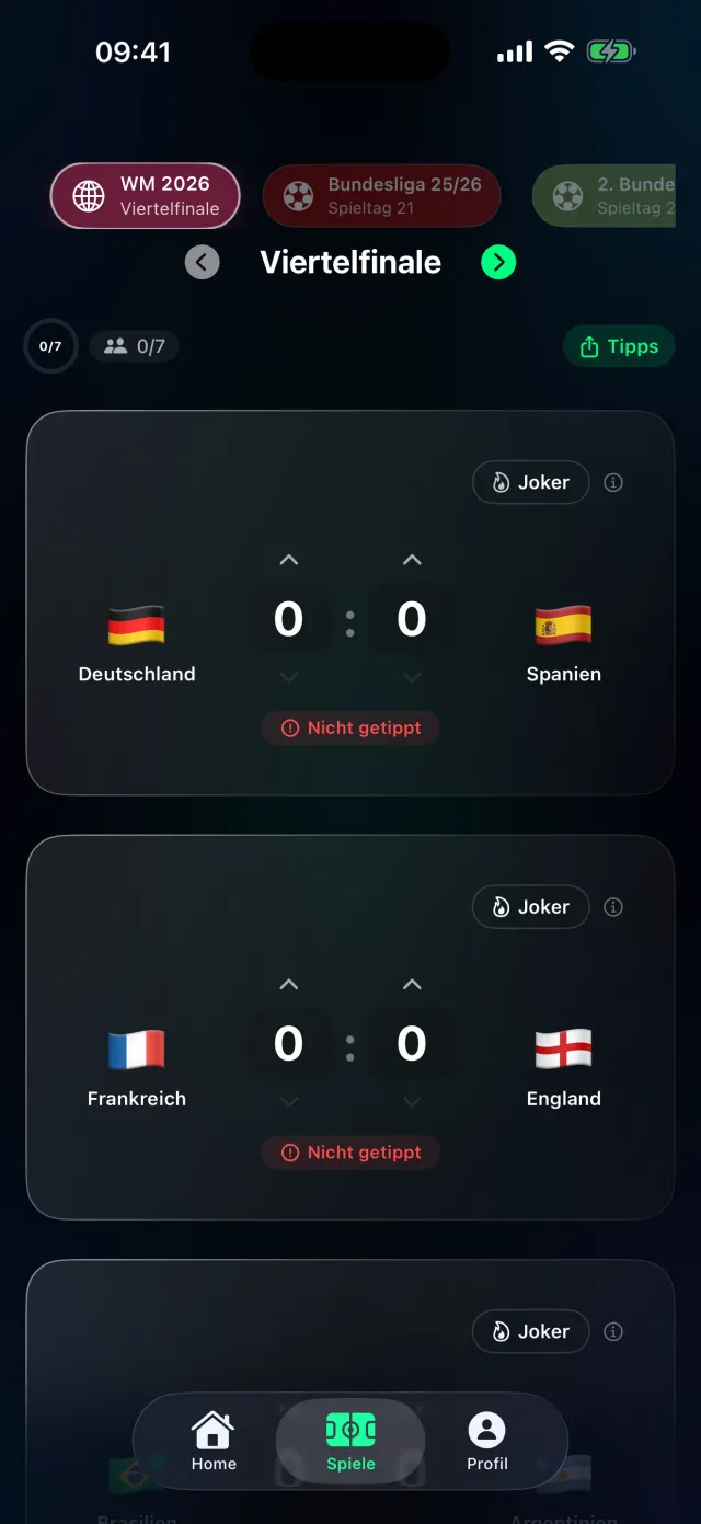 Tippr WM 2026 Tippspiel – Spielvorschau in der iOS-App